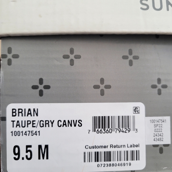 Sun Stone Brian Taupe/Canvas. Size 9.5M. New In Box - Picture 6 of 6